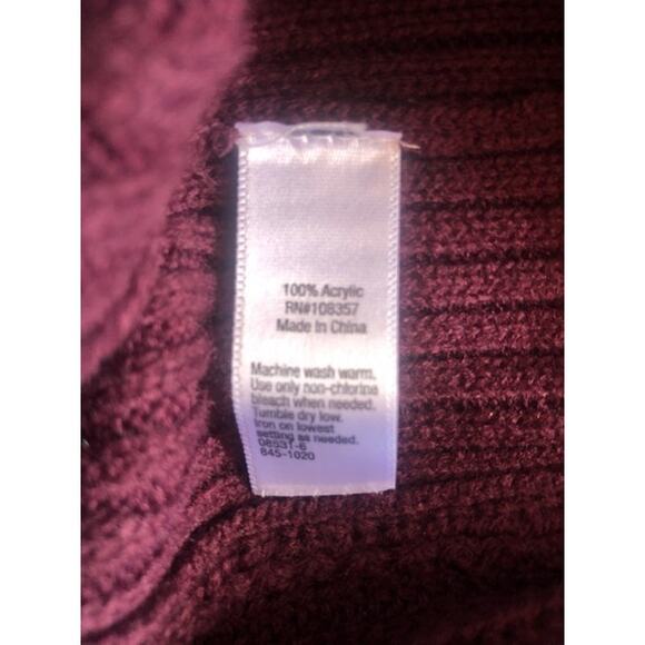 Women's Sz 2XL Maroon Red Striped Sweater Cowl Neck Long Sleeves St Johns Bay - Picture 4 of 6